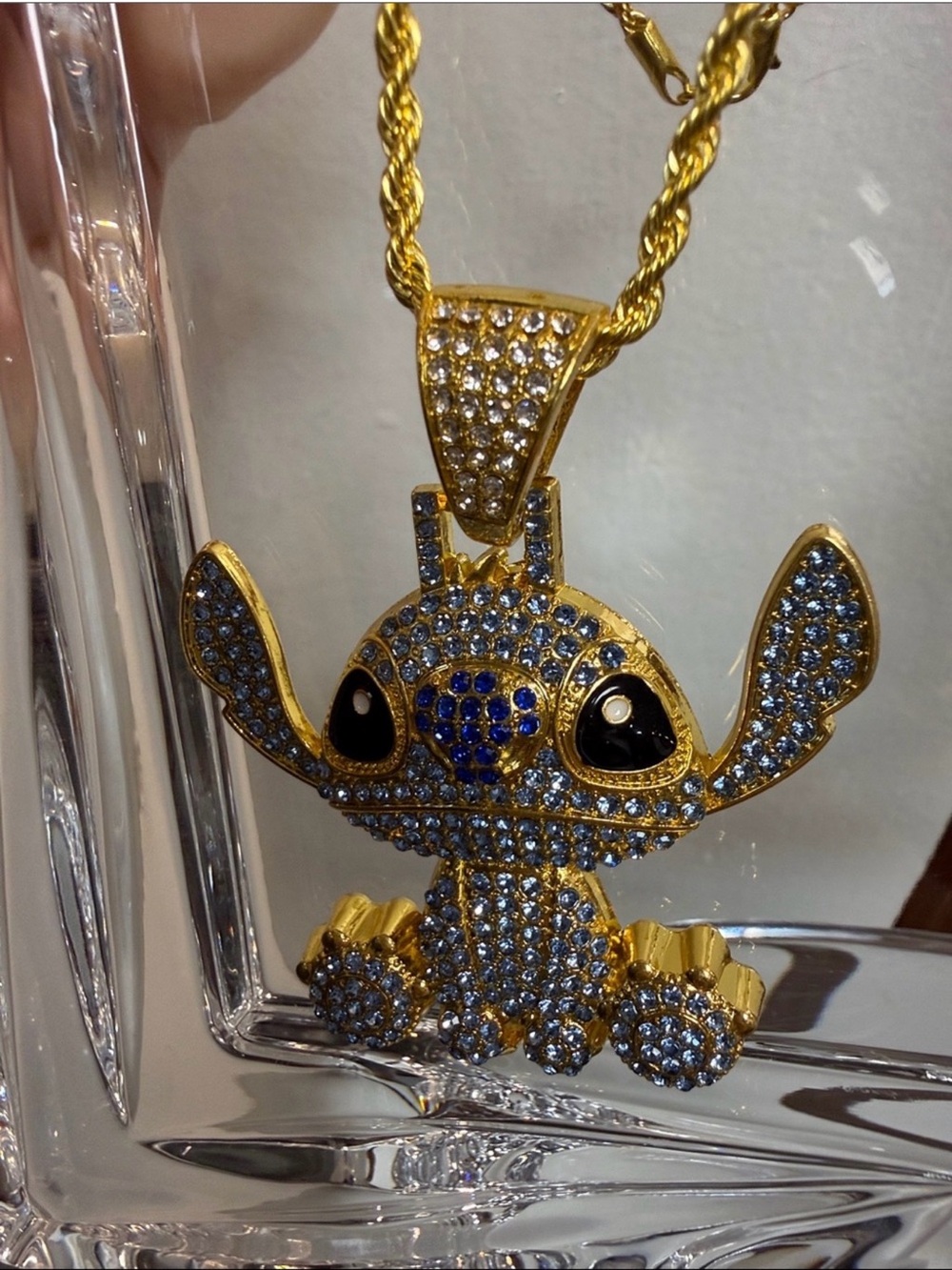 3/$29, Gold Tone Stitch Pendant Necklace